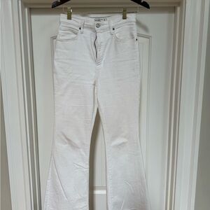 Abercrombie & Fitch White Flare Wide Leg Jeans